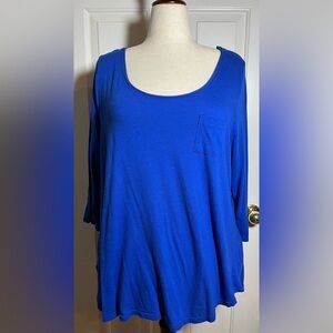 Lane Bryant Women’s Royal Blue Three-Quarter Inch Sleeve Top